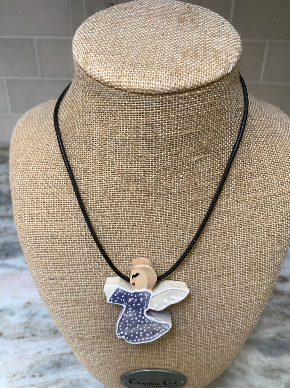 Ceramic Clay Angel Necklace #handmade